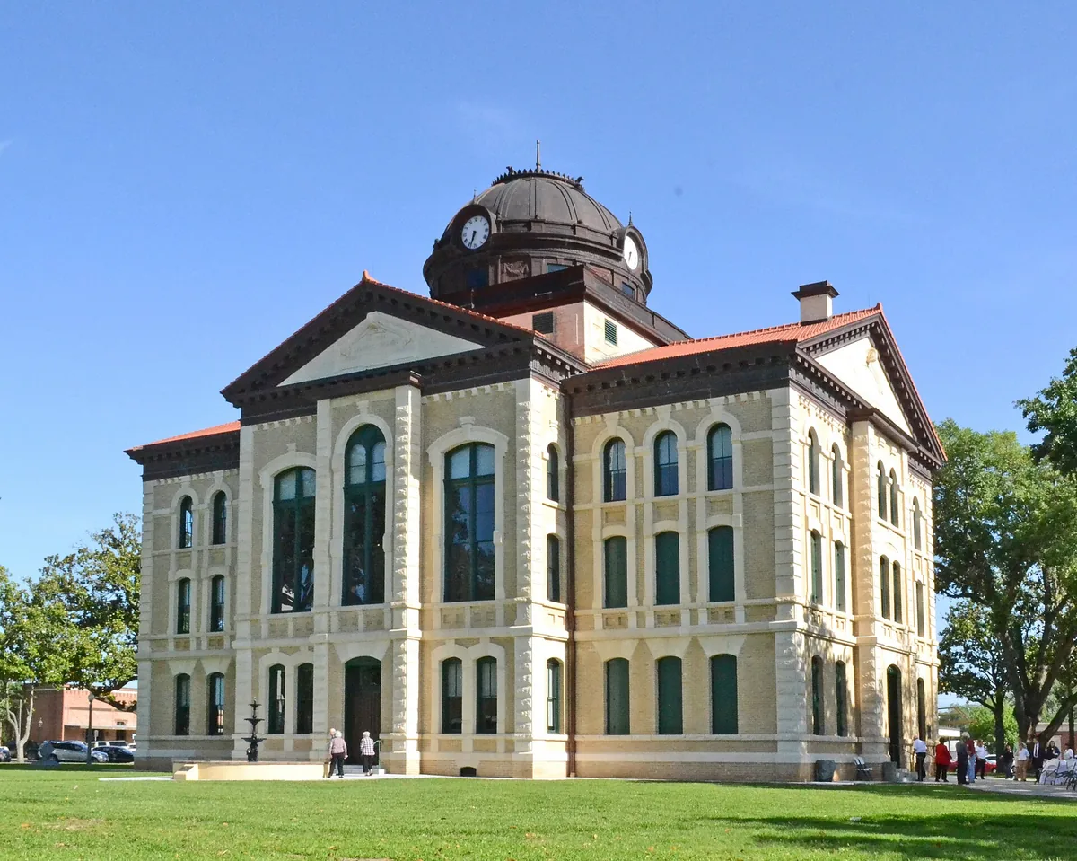 The Colorado County Courthouse on the square in Columbus, Texas